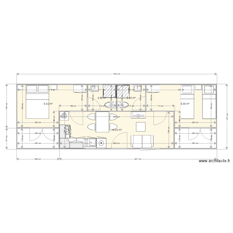 MODELE W. Plan de 0 pièce et 0 m2