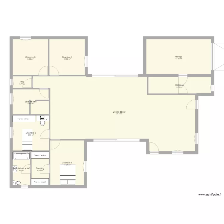 maison en H. Plan de 0 pièce et 0 m2 maison en H. Plan de 0 pièce et 0 m2