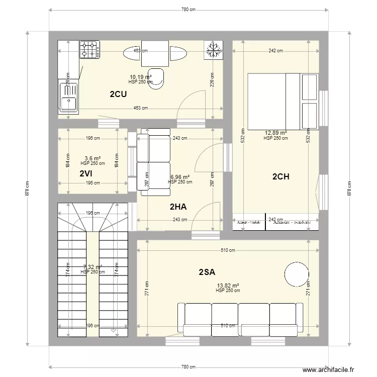 Etage 2 maison Omar. Plan de 