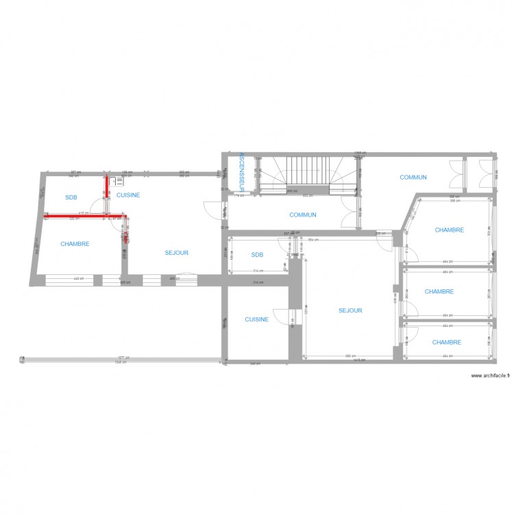 SARREGUEMINE CAF RDC PROJET 1 . Plan de 0 pièce et 0 m2