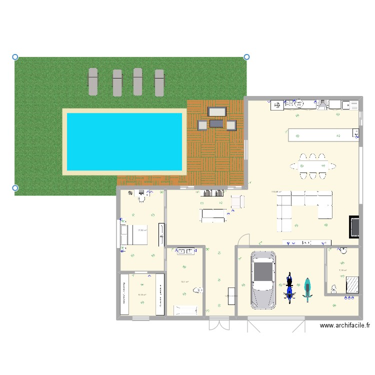 practica 1. Plan de 6 pièces et 189 m2