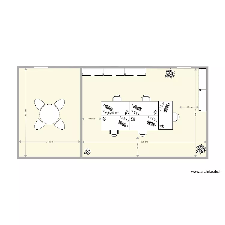 Projet Rider Gear et salle de r&eacute;union version 2. Plan de 