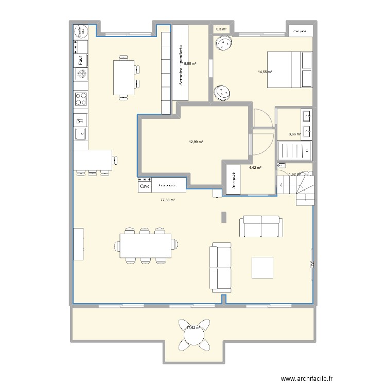 de gaulle Pornichet v6. Plan de 9 pièces et 138 m2