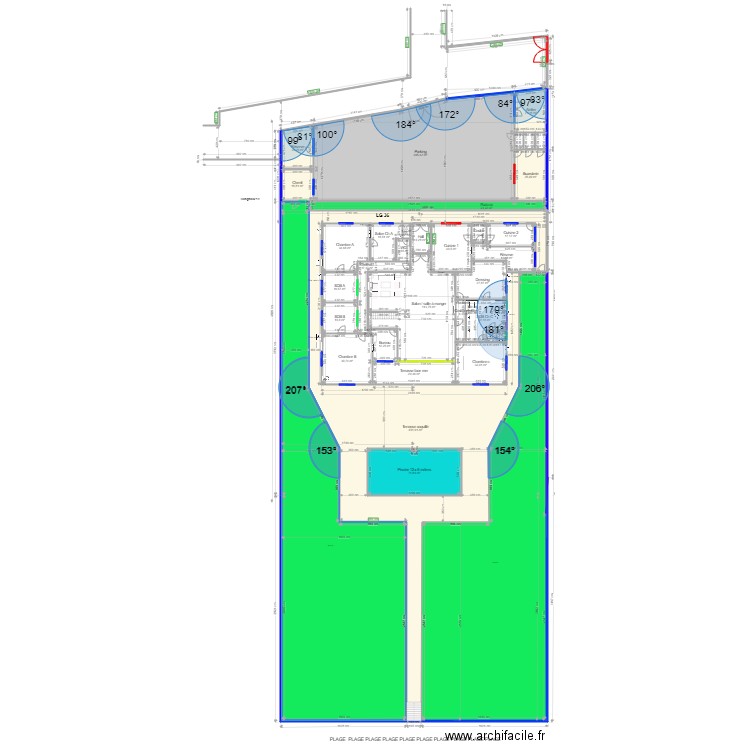 A LG 36 REZ. Plan de 74 pièces et 5386 m2