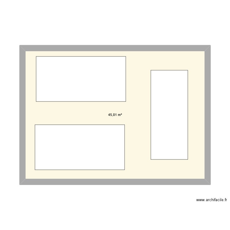 atelier. Plan de 1 pièce et 46 m2