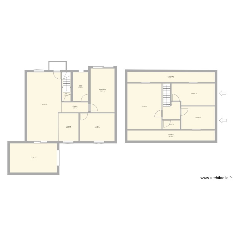 SULLY. Plan de 15 pièces et 171 m2