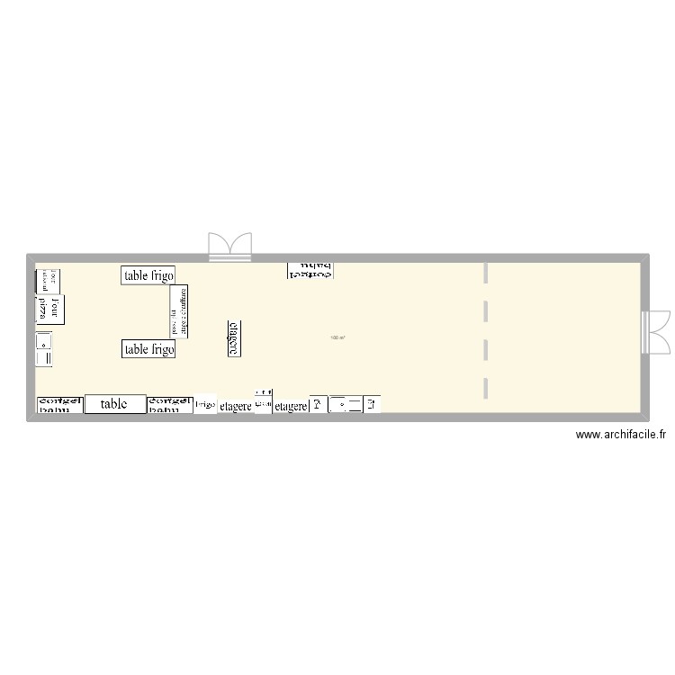 cuisine chalet. Plan de 1 pièce et 100 m2