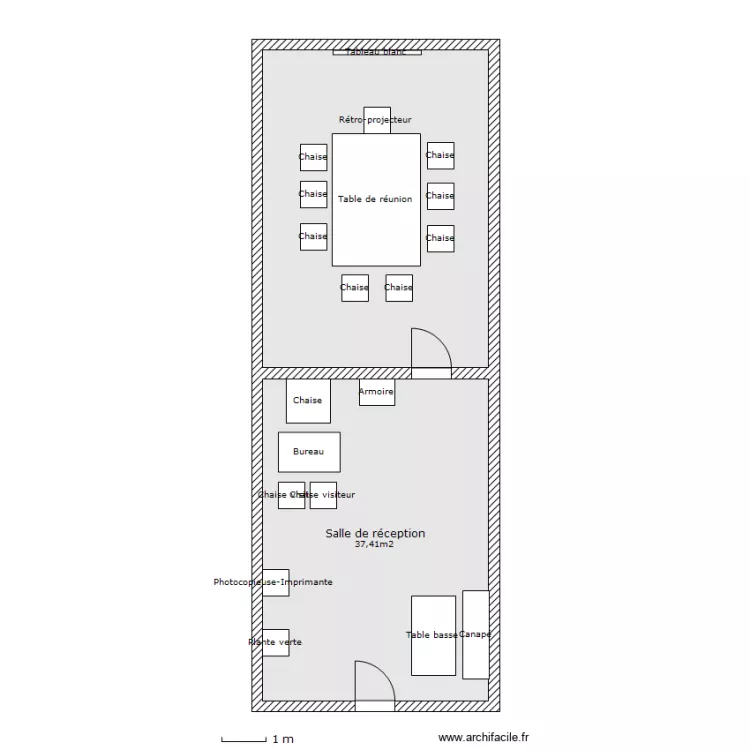 Projet am&eacute;nagement de bureau. Plan de 
