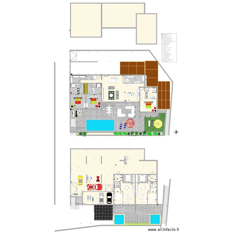 villa maria 5. Plan de 34 pièces et 1010 m2