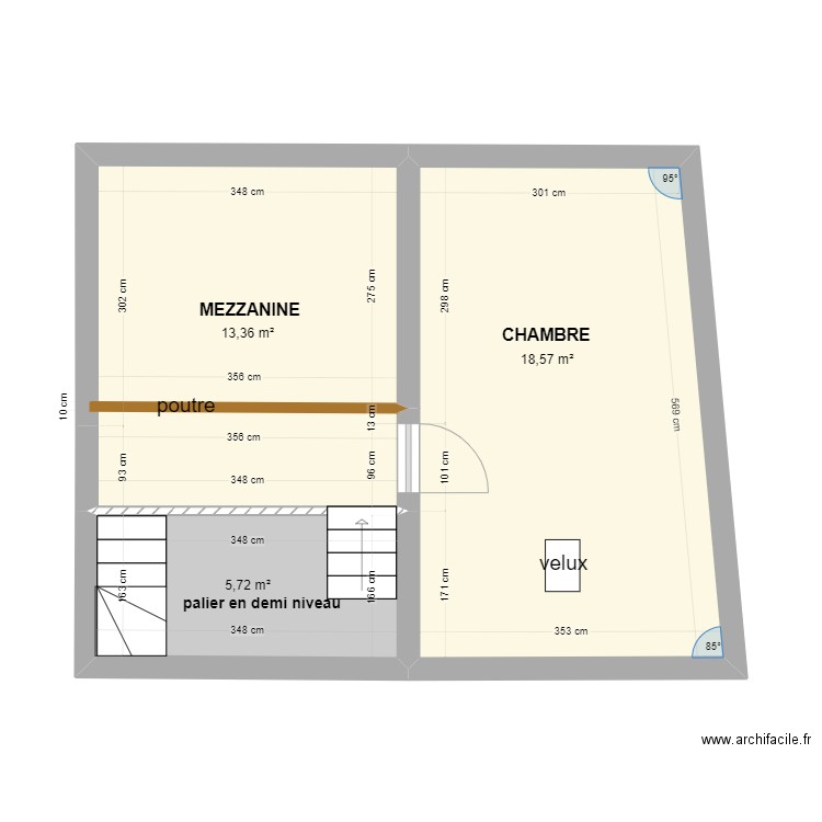 BORDIER_projet meublé à Chassemy. Plan de 8 pièces et 75 m2