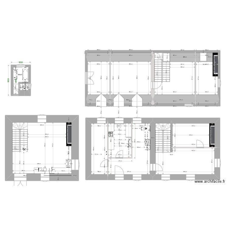 Escoute. Plan de 18 pièces et 168 m2