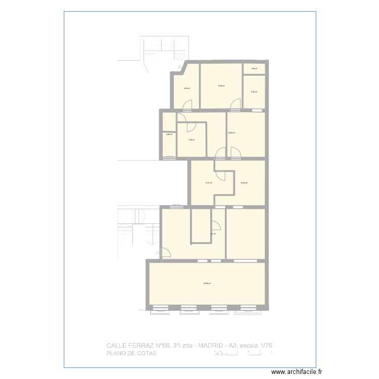 ferraz 56 raw. Plan de 11 pièces et 173 m2