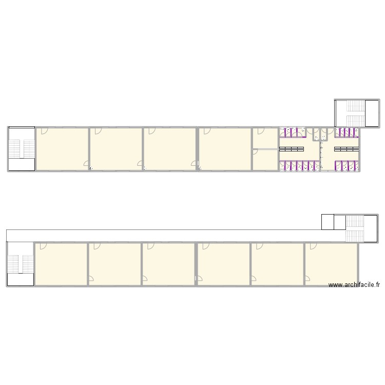 Bat 02 RDCH. Plan de 35 pièces et 1043 m2