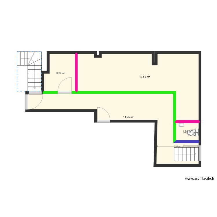 ext salon 2. Plan de 4 pièces et 37 m2