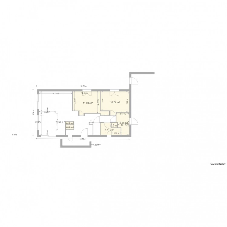 PLAN 68 m2 DEFINITIF VIDE. Plan de 0 pièce et 0 m2