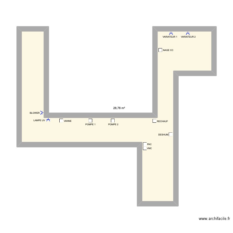 balneo. Plan de 1 pièce et 29 m2