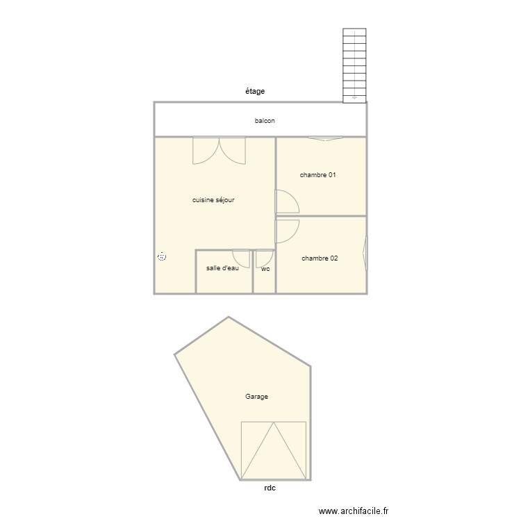 merlet app am. Plan de 7 pièces et 66 m2