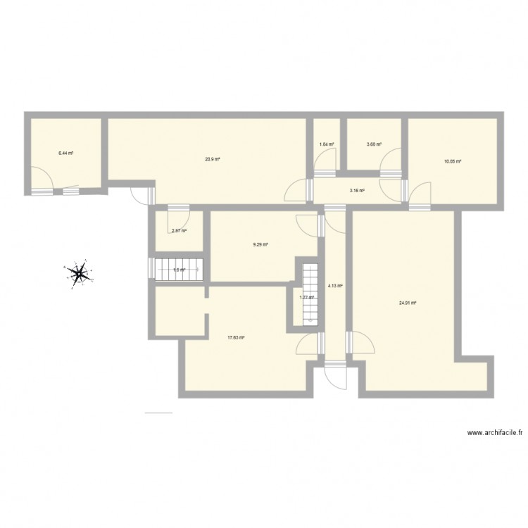 Dom avant travaux. Plan de 0 pièce et 0 m2