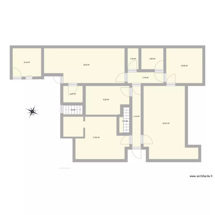 Dom avant travaux. Plan de 