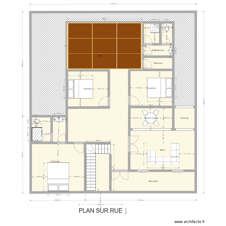 PLAN AMY. Plan de 14 pièces et 193 m2