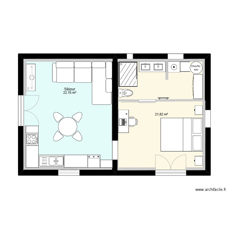 garage calenzana 4. Plan de 2 pièces et 44 m2