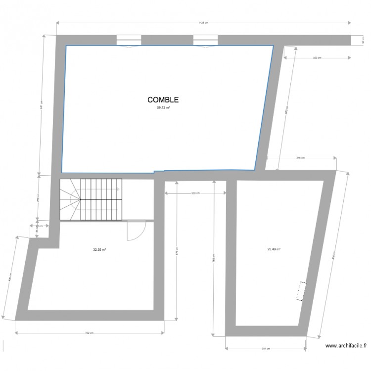 COMBLE 1. Plan de 0 pièce et 0 m2