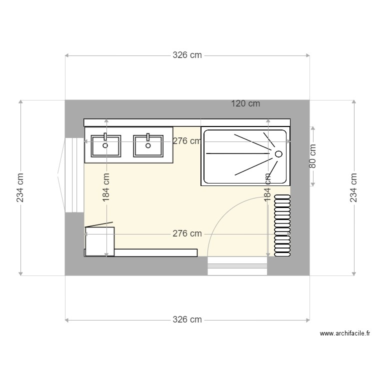 salle de douche V01. Plan de 0 pièce et 0 m2