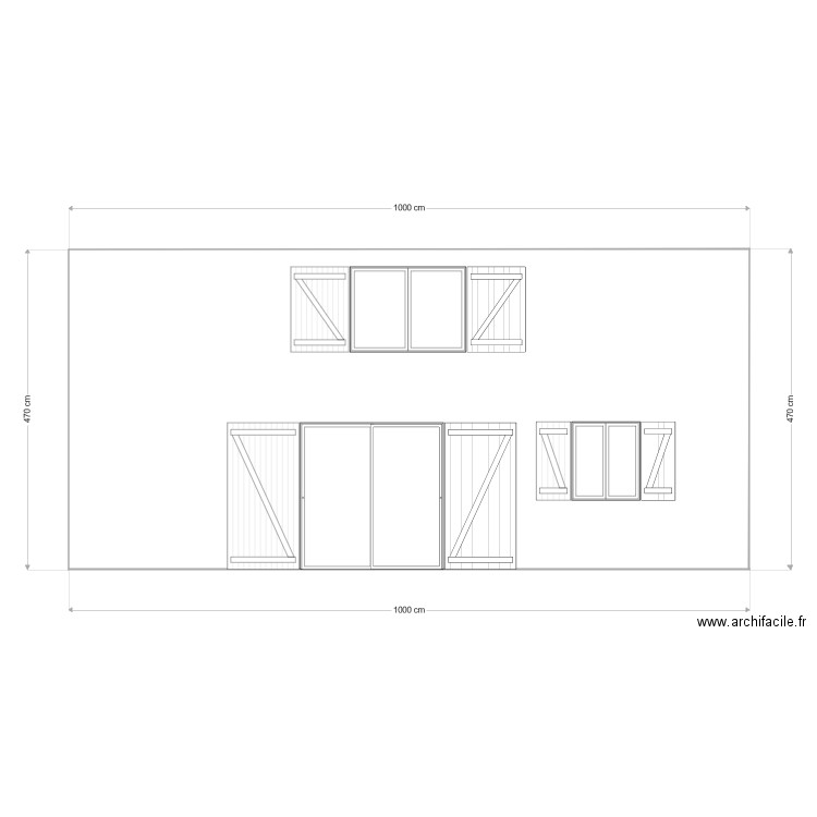 Facade sud ouest. Plan de 0 pièce et 0 m2