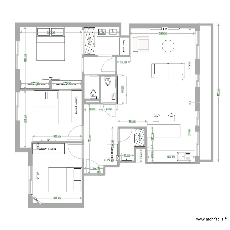 appartement F4 WC2. Plan de 0 pièce et 0 m2