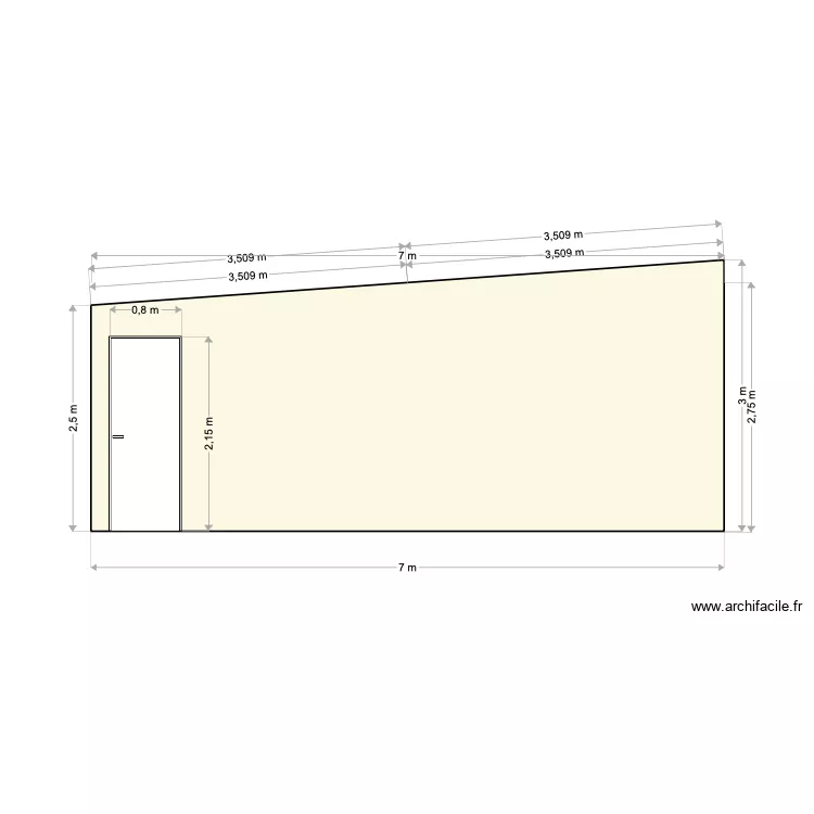Plan de coupe lat&eacute;rale porte . Plan de 