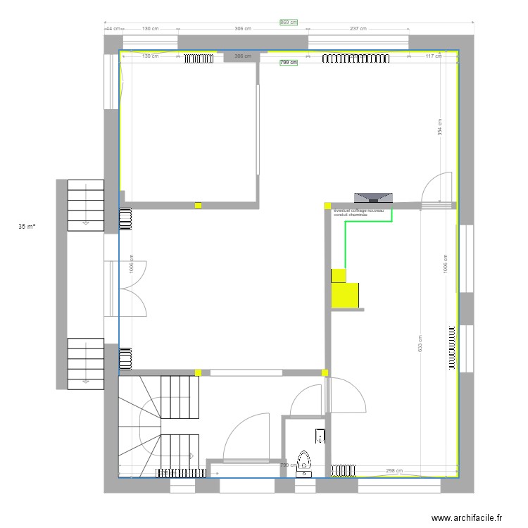 Hippolyte PINAUD travaux rez de chaussée 30 10 2020. Plan de 0 pièce et 0 m2