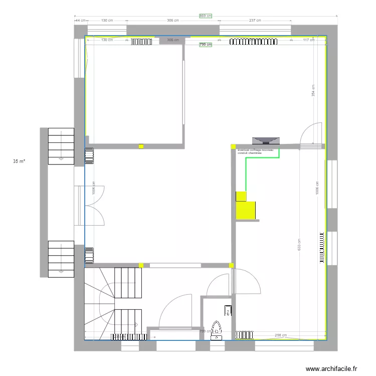 Hippolyte PINAUD travaux rez de chauss&eacute;e 30 10 2020. Plan de 
