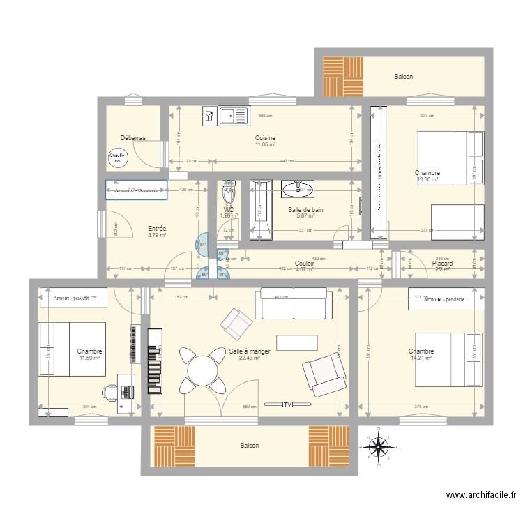 Appartement Cathou. Plan de 0 pièce et 0 m2