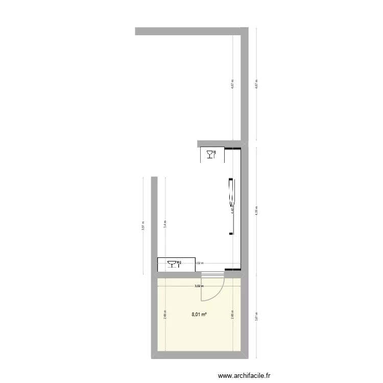 cezsdsd. Plan de 1  et 8 m²