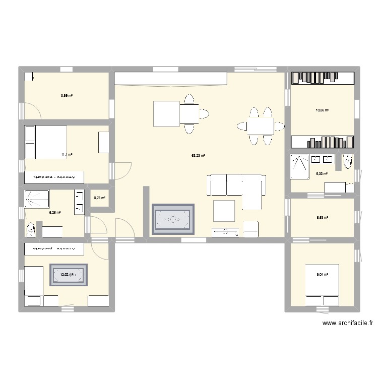 HOME SWEET HOME 2. Plan de 10 pièces et 133 m2