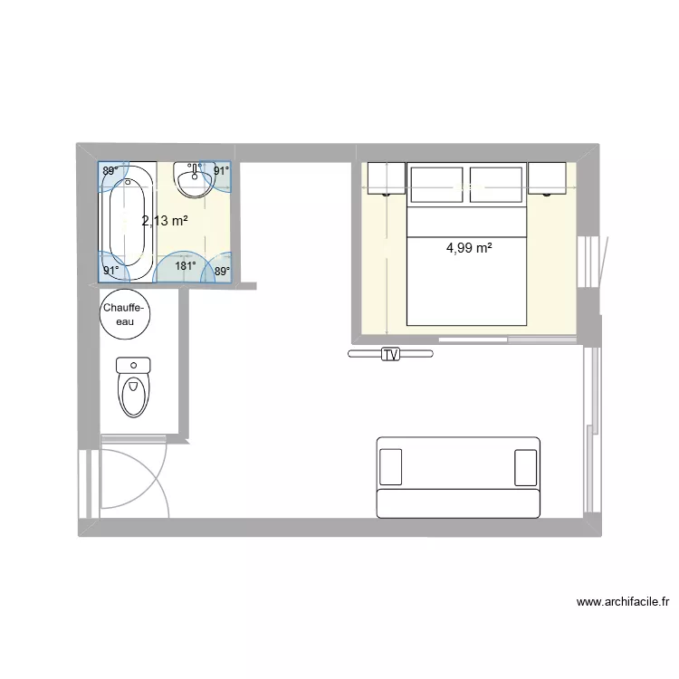 Praz sur Arly. Plan de 2  et 7 m²