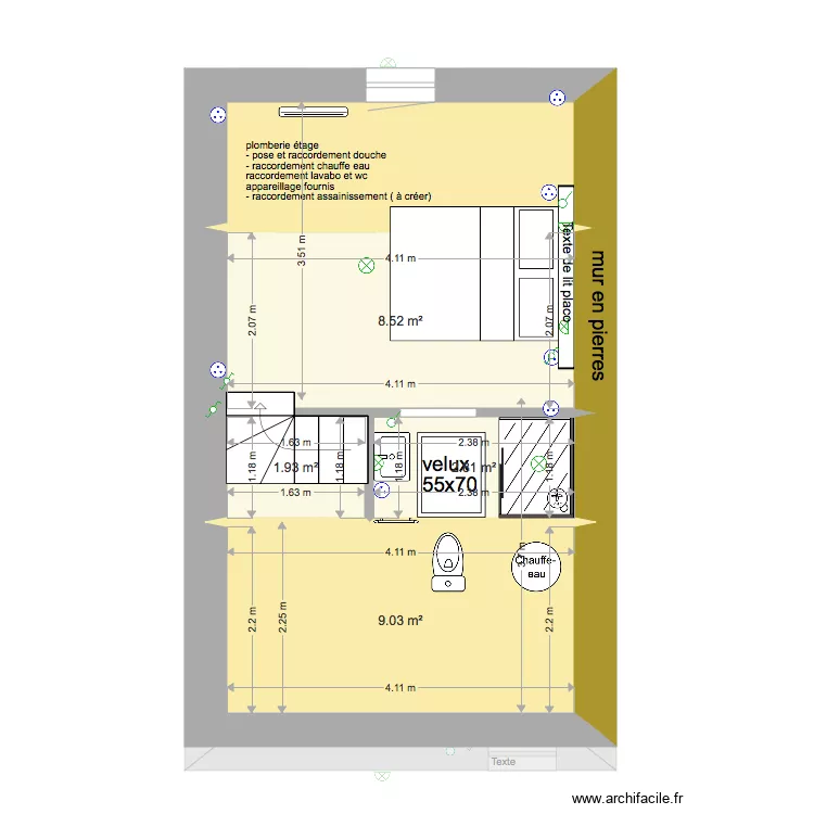 plomberie etage. Plan de plomberie etage. Plan de