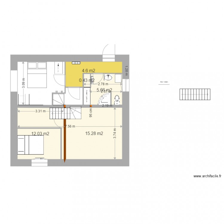 grange V30 1 er étage 16 janv salle de jeux 1. Plan de 0 pièce et 0 m2