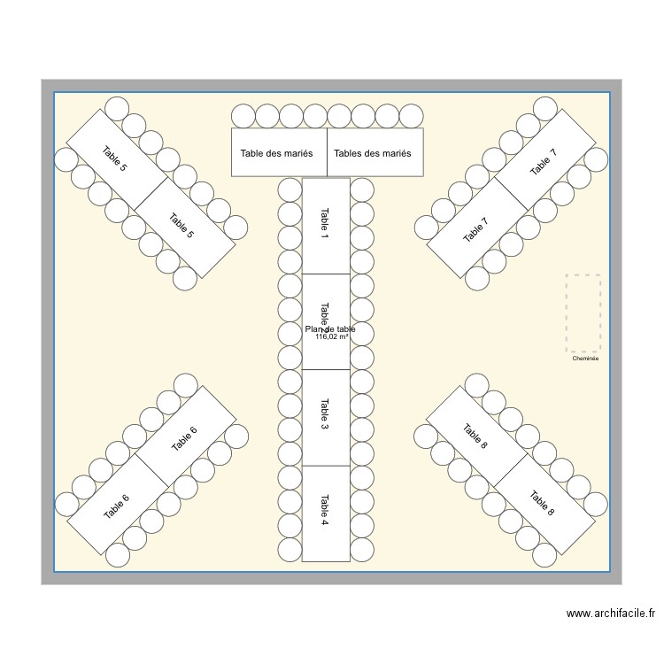 Plan de table . Plan de 0 pièce et 0 m2