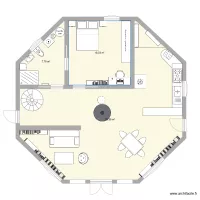 plan rdc maison octogonale