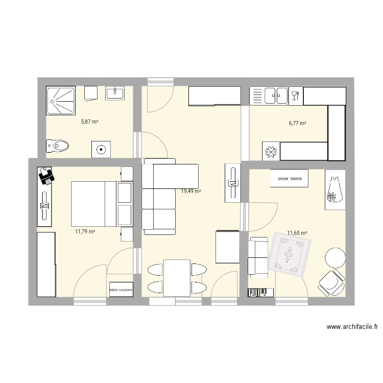 appart. Plan de 0 pièce et 0 m2