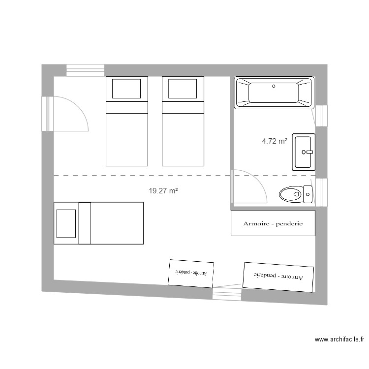 Montoison Plan Extension 1er étage Hyp 7. Plan de 0 pièce et 0 m2