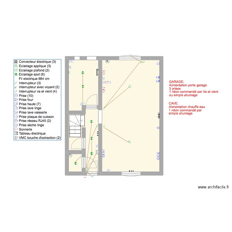 AYMERIC RDC. Plan de 4 pièces et 51 m2