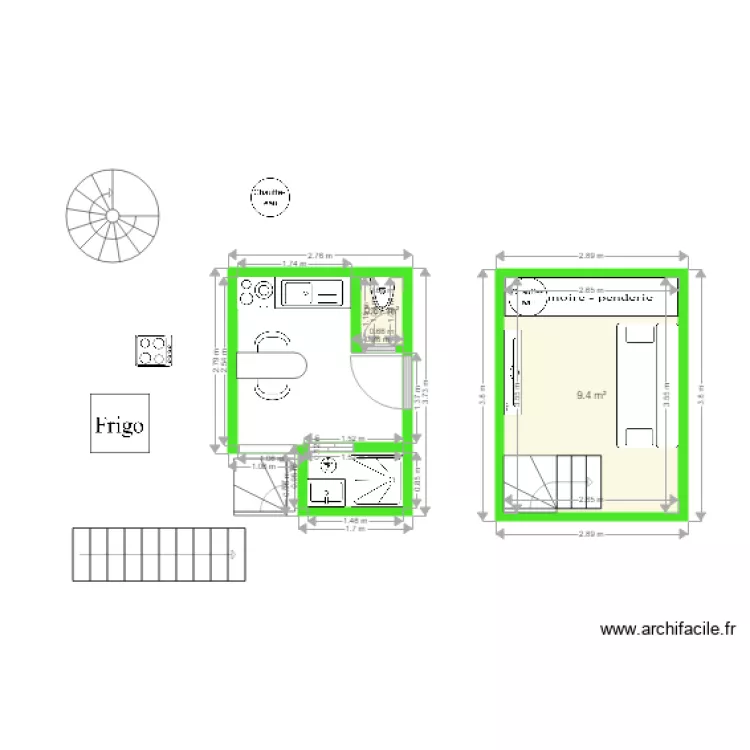 T1 SOUSPLEX PIRAME. Plan de 