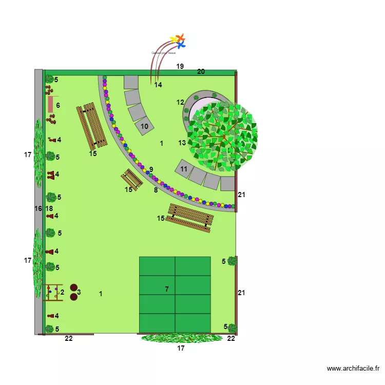 Parcelle des &eacute;toiles de Solwaster V3 avec num&eacute;ros. Plan de 