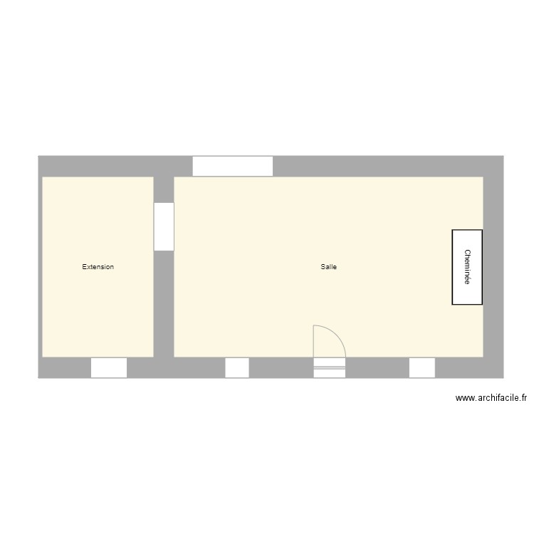 plan rdc le cann. Plan de 2 pièces et 47 m2