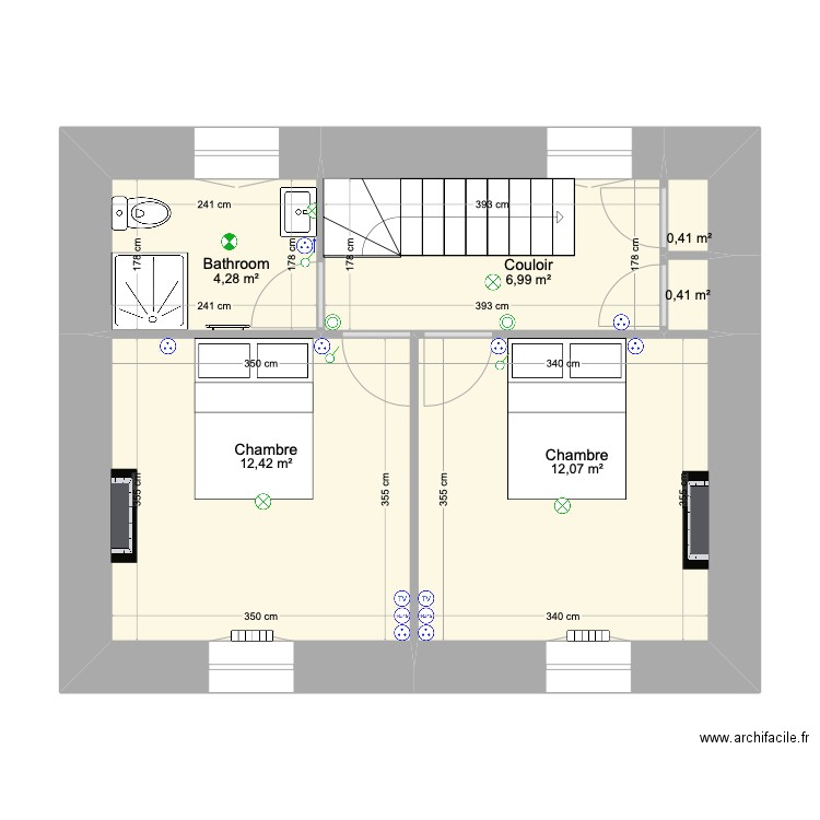 Joanne R+1. Plan de 6 pièces et 37 m2