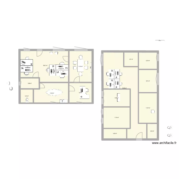 CHESSY. Plan de 15  et 164 m²