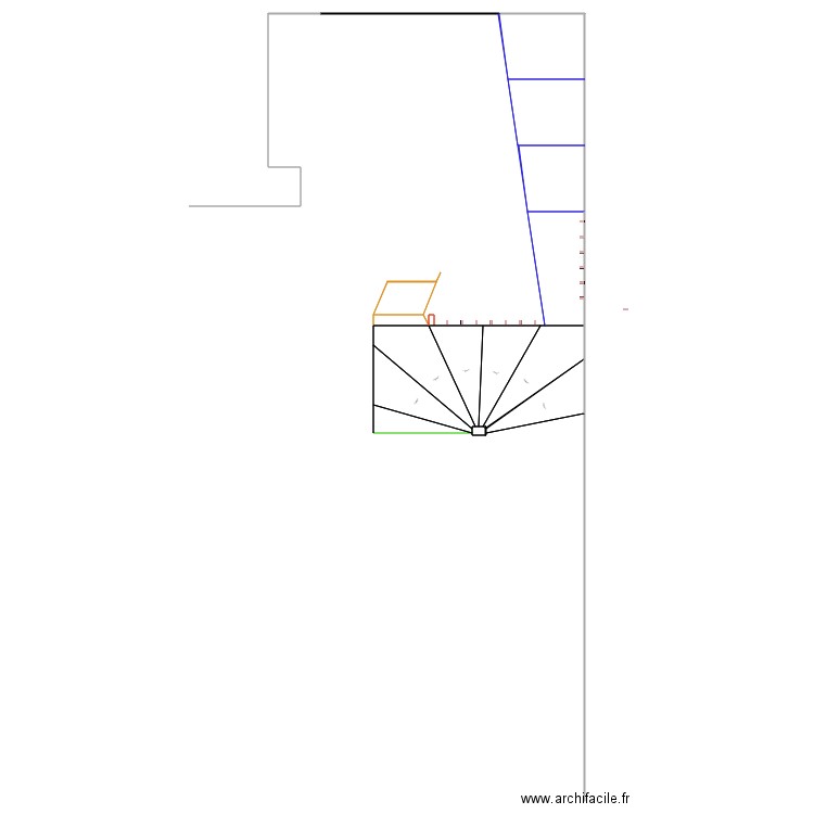 escalier et meuble biais 30cm. Plan de 0 pièce et 0 m2