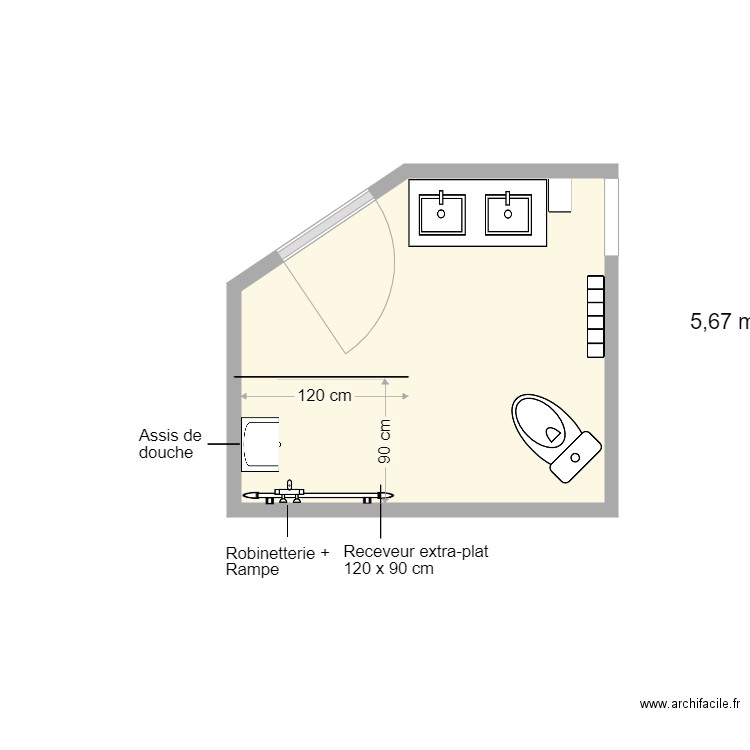 Vincon SDB projet. Plan de 0 pièce et 0 m2